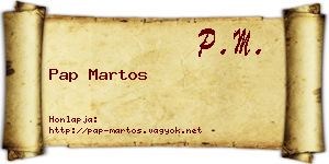 Pap Martos névjegykártya